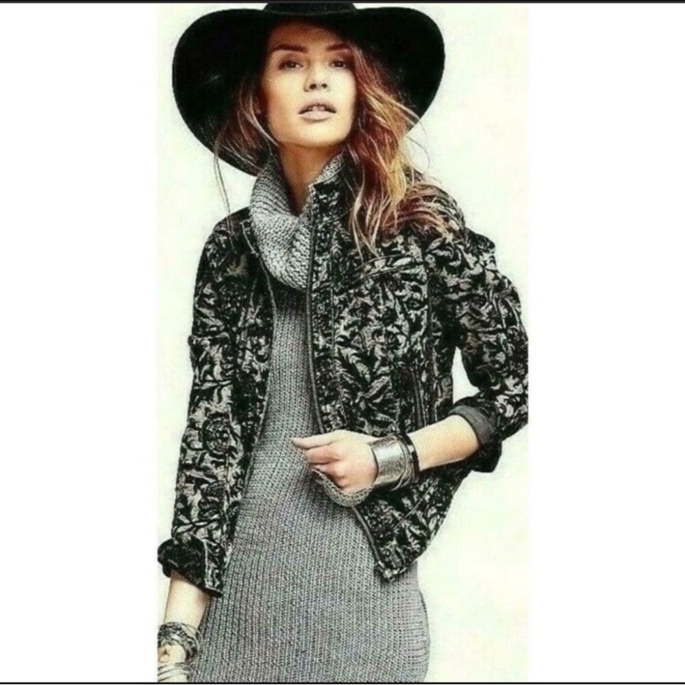 Free People Follow the Flock Moto Jacket Size 4